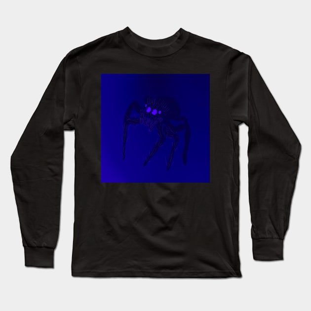 Jumping Spider Drawing V23 (Blue 1) Long Sleeve T-Shirt by IgorAndMore